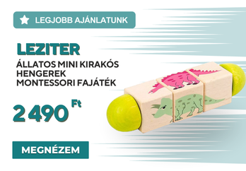 Leziter állatos mini kirakós hengerek montessori fajáték