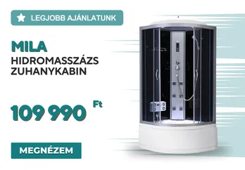 Mila hidromasszázs zuhanykabin - fekete