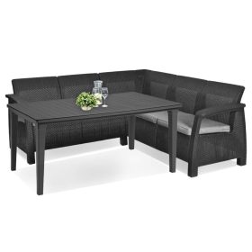 Corfu Relax kerti bútor garnitúra futura asztallal grafit