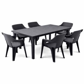 Elina 6+1 kerti bútor garnitúra szett grafit