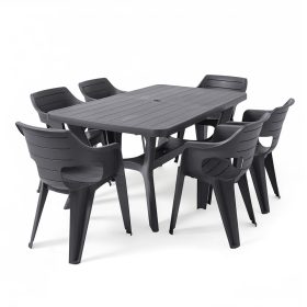 Natalie 6+1 kerti bútor garnitúra szett grafit