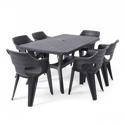 Natalie 6+1 kerti bútor garnitúra szett grafit