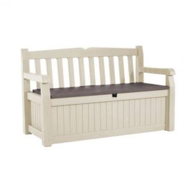 Eden Garden Bench pad és tároló, barna-beige színben