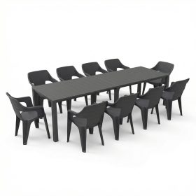 Florin 10+1 kerti bútor garnitúra szett grafit