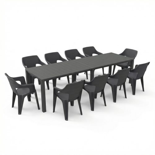 Florin 10+1 kerti bútor garnitúra szett grafit