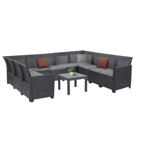 Claire XII 10 személyes sarokgarnitúra orlando asztallal