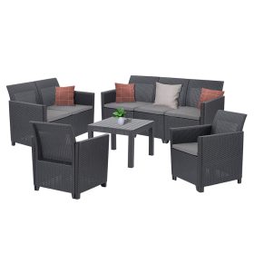 Claire VI 7 személyes kerti bútor garnitúra orlando asztallal grafit