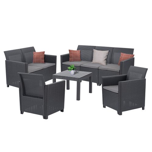 Claire VI 7 személyes kerti bútor garnitúra orlando asztallal grafit