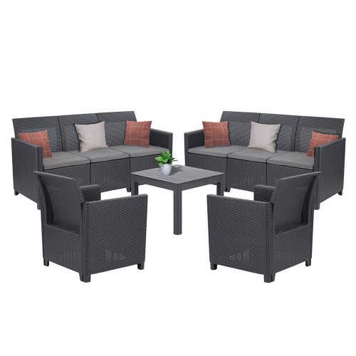 Claire VI 8 személyes kerti bútor garnitúra orlando asztallal grafit