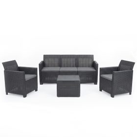 Claire 5 személyes kerti bútor garnitúra párnatartós asztallal grafit