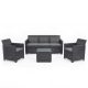 Claire 5 személyes kerti bútor garnitúra párnatartós asztallal grafit
