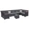 Claire VIII 9 személyes sarokgarnitúra párnatartós asztallal grafit