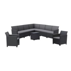 Claire IV 9 személyes kerti bútor garnitúra vigo tárolós asztallal grafit