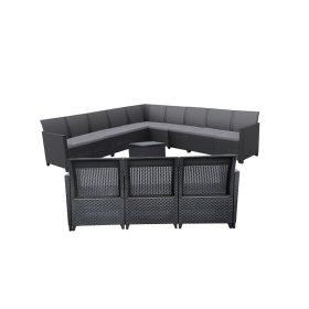 Claire IV 12 személyes kerti bútor garnitúra vigo tárolós asztallal grafit