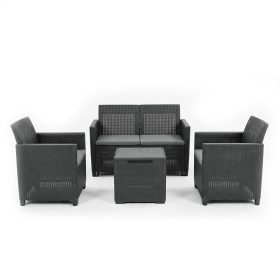 Claire IV 4 személyes kerti bútor garnitúra vigo tárolós asztallal grafit