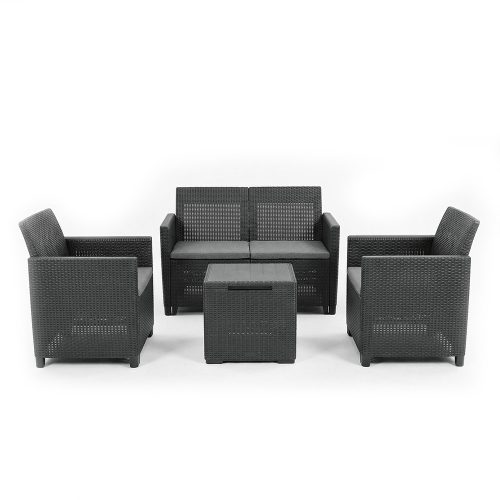Claire IV 4 személyes kerti bútor garnitúra vigo tárolós asztallal grafit