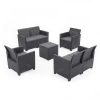 Claire IV 6 személyes kerti bútor garnitúra vigo tárolós asztallal grafit
