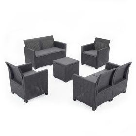 Claire IV 6 személyes kerti bútor garnitúra vigo tárolós asztallal grafit