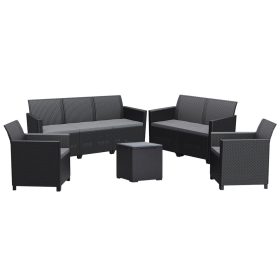 Claire V 7 személyes kerti bútor garnitúra vigo tárolós asztallal grafit