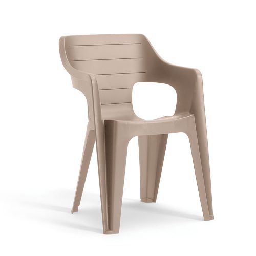 Bilbao iowback műanyag kartámaszos kerti szék cappuccino