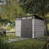 Signature pent 9x7 műanyag kerti ház viharszürke