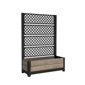 Deco tulip hátfallas virágláda 110l kőrisfa