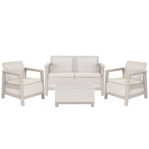 Scandi Box linea duo kerti bútor szett jute tárolós asztallal