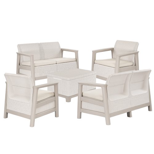 Scandi Box max linea duo kerti bútor szett jute tárolós asztallal