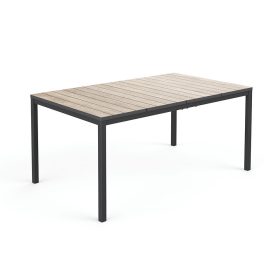 Porto nova 160 műanyag kerti asztal kőrisfa-grafit