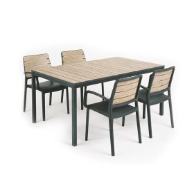 Porto Nova 160 4+1 kartámaszos kerti bútor garnitúra szett kőris-grafit