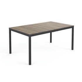 Porto nova 160 műanyag kerti asztal dió-grafit