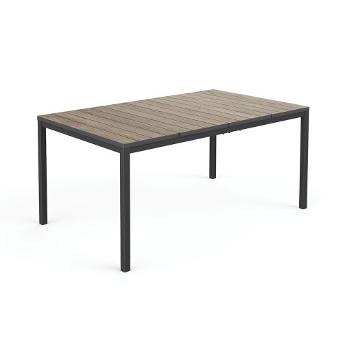 Porto nova 160 műanyag kerti asztal dió-grafit