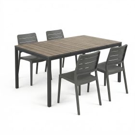 Porto Nova Prime 160 4+1 kerti bútor garnitúra szett dió-grafit