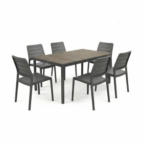 Porto Nova Prime 160 6+1 kerti bútor garnitúra szett dió-grafit