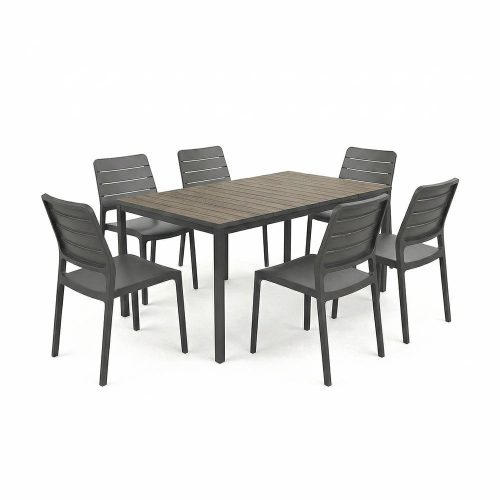 Porto Nova Prime 160 6+1 kerti bútor garnitúra szett dió-grafit