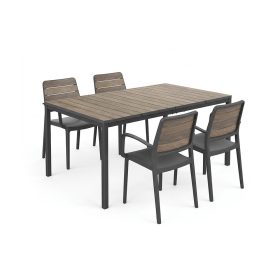 Porto Nova 160 4+1 kartámaszos kerti bútor garnitúra szett dió-grafit