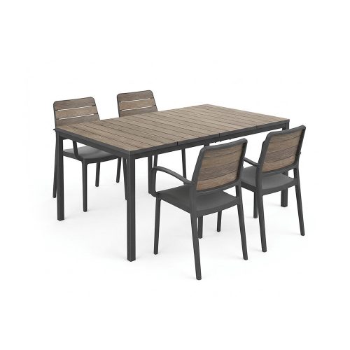 Porto Nova 160 4+1 kartámaszos kerti bútor garnitúra szett dió-grafit