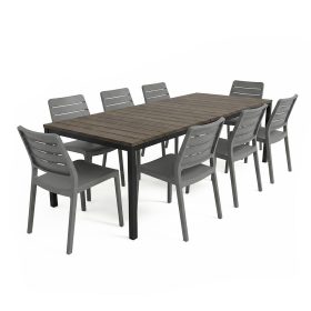 Porto Nova Prime 200 8+1 kerti bútor garnitúra szett dió-grafit