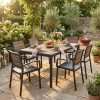 Porto Nova 200 6+1 kartámaszos kerti bútor garnitúra szett dió-grafit