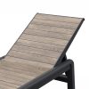 Porto műanyag kerti napozóágy párna nélkül kőrisfa-grafit