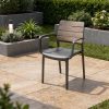 Porto kartámaszos műanyag kerti szék dió-grafit