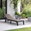 Porto műanyag kerti napozóágy párna nélkül dió-grafit