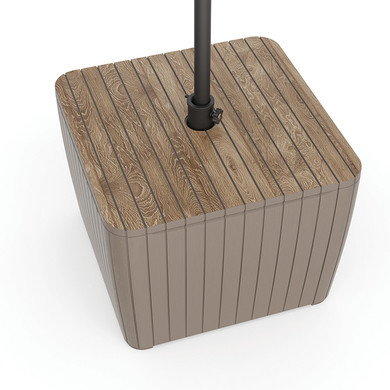 Deco Luzon műrattan napernyőtartós kerti asztal