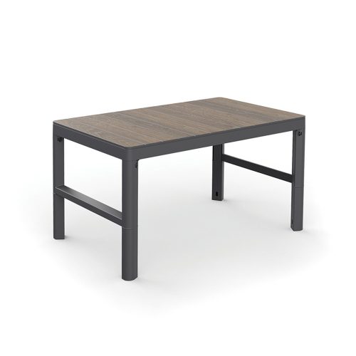 Deco lyon állítható magasságú műanyag kerti asztal dió-grafit