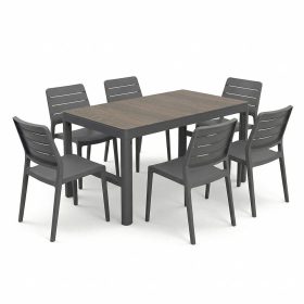 Deco Lyon Prime 6+1 kerti bútor garnitúra szett dió-grafit