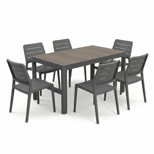 Deco Lyon Prime 6+1 kerti bútor garnitúra szett dió-grafit