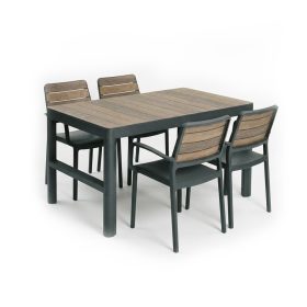 Deco Lyon 4+1 kartámaszos kerti bútor garnitúra szett dió-grafit