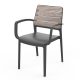 Porto kartámaszos műanyag kerti szék viharszürke-grafit