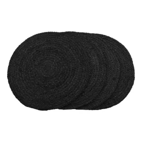   Bombay asztali alátét, jutafonat, sötétszürke, kerek 38 cm 4 db