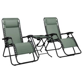 Delux 2x nyugágy és asztal szett zöld